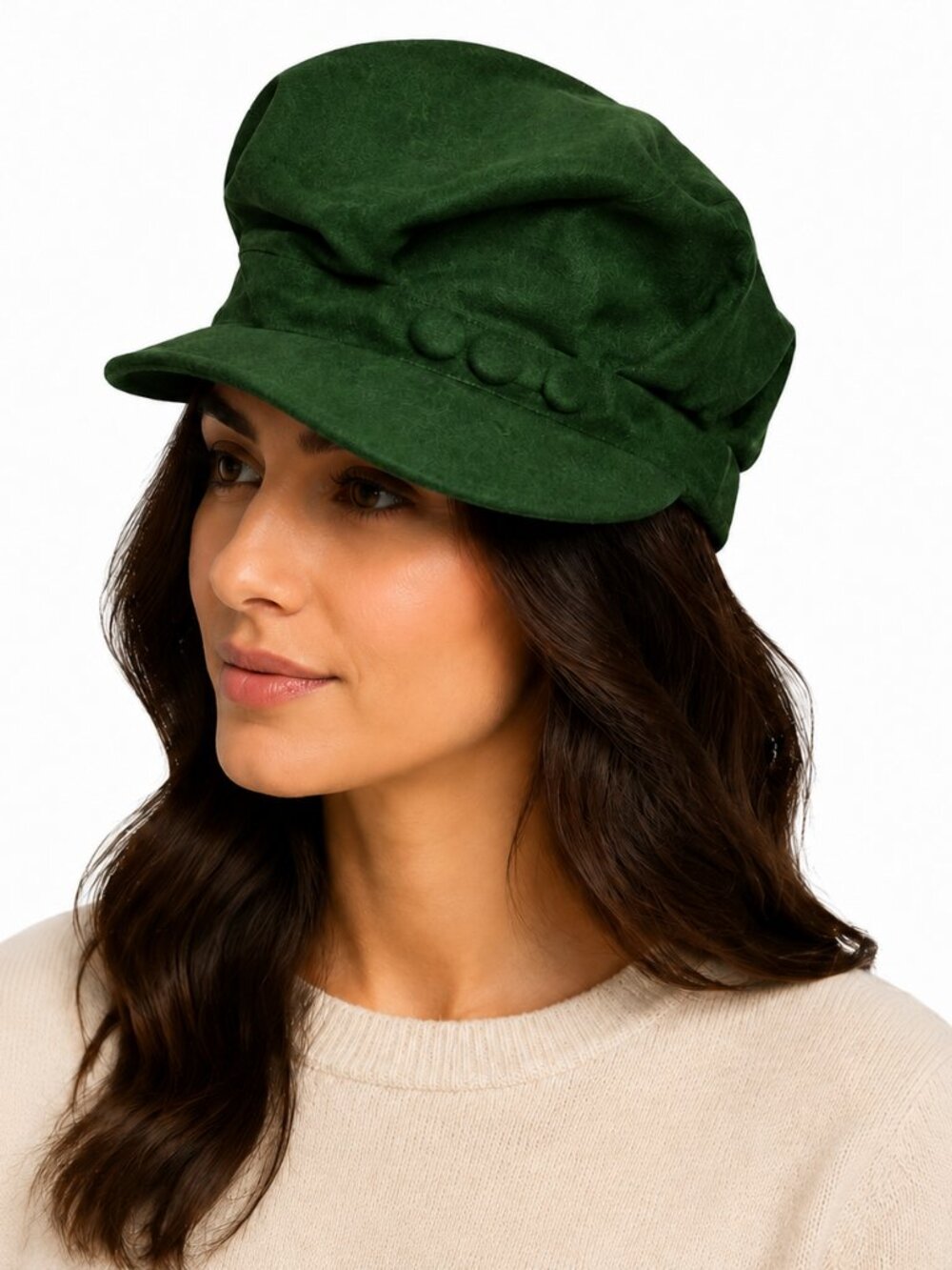 Unbranded Forest Green Newsboy Baker Boy Schoolboy Cadet Button Cap Hat